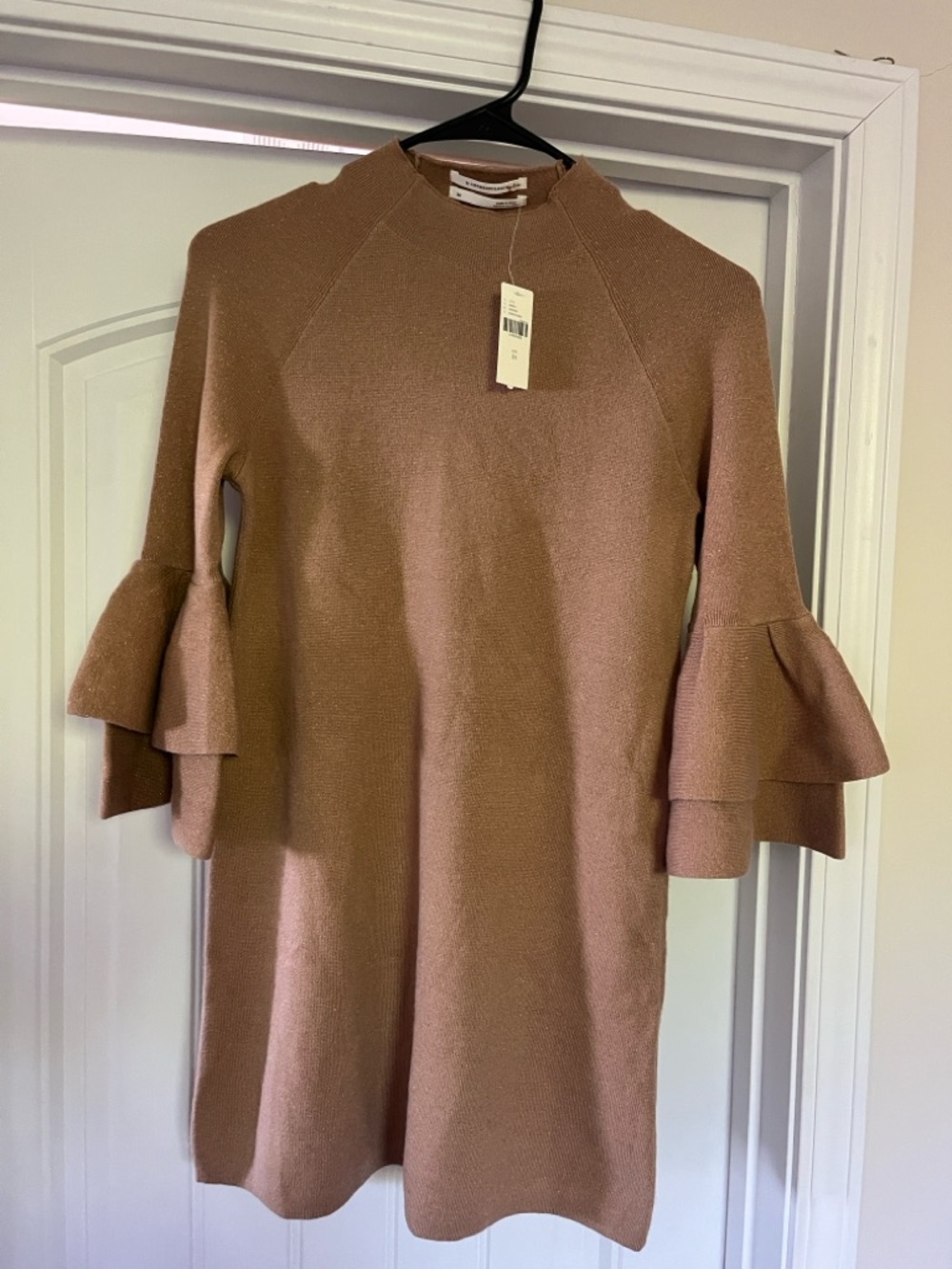 Anthropologie Layered Bell-Sleeve sweater Mini Dress
